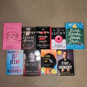 9 books thrillers mystery’s and a couple others